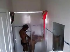 Amateur Lesbian Shower Strapon 